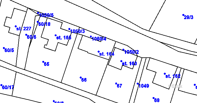 Parcela st. 164 v KÚ Stárkov, Katastrální mapa