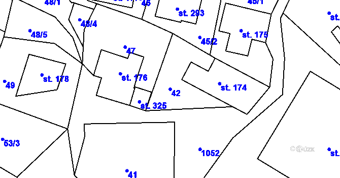 Parcela st. 42 v KÚ Stárkov, Katastrální mapa