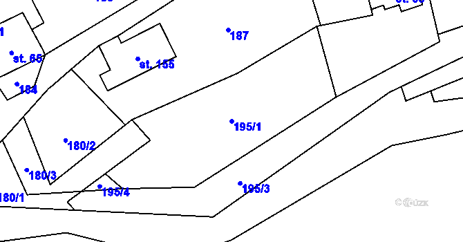 Parcela st. 195/1 v KÚ Stárkov, Katastrální mapa