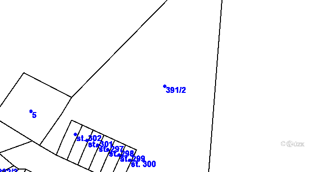 Parcela st. 391/2 v KÚ Stárkov, Katastrální mapa