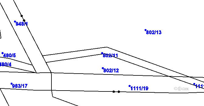 Parcela st. 802/11 v KÚ Stárkov, Katastrální mapa
