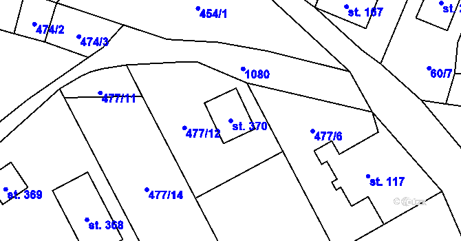Parcela st. 370 v KÚ Stárkov, Katastrální mapa