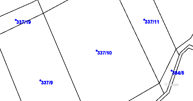 Parcela st. 337/10 v KÚ Starojická Lhota, Katastrální mapa