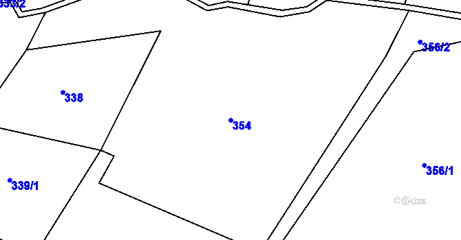 Parcela st. 354 v KÚ Starojická Lhota, Katastrální mapa
