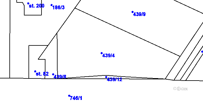 Parcela st. 439/4 v KÚ Starojická Lhota, Katastrální mapa