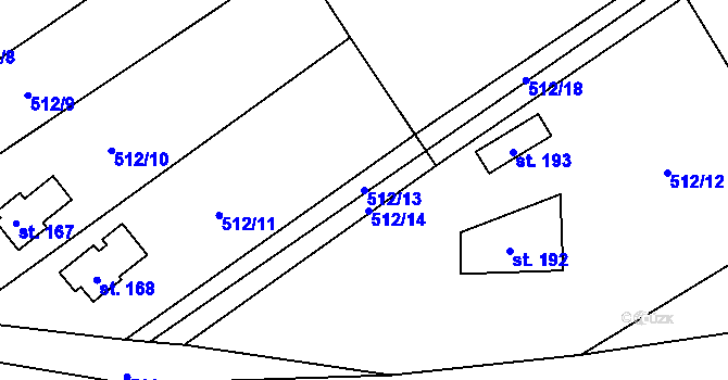 Parcela st. 512/13 v KÚ Starojická Lhota, Katastrální mapa
