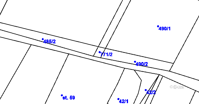 Parcela st. 771/2 v KÚ Starojická Lhota, Katastrální mapa