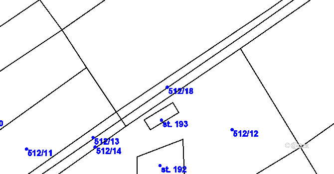 Parcela st. 512/18 v KÚ Starojická Lhota, Katastrální mapa