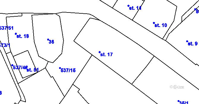 Parcela st. 17 v KÚ Starosedlský Hrádek, Katastrální mapa