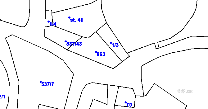 Parcela st. 42 v KÚ Starosedlský Hrádek, Katastrální mapa