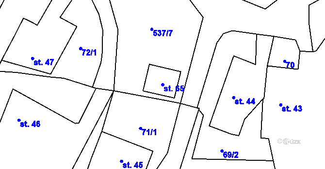 Parcela st. 65 v KÚ Starosedlský Hrádek, Katastrální mapa