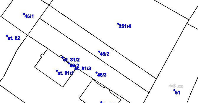 Parcela st. 46/2 v KÚ Starosedlský Hrádek, Katastrální mapa