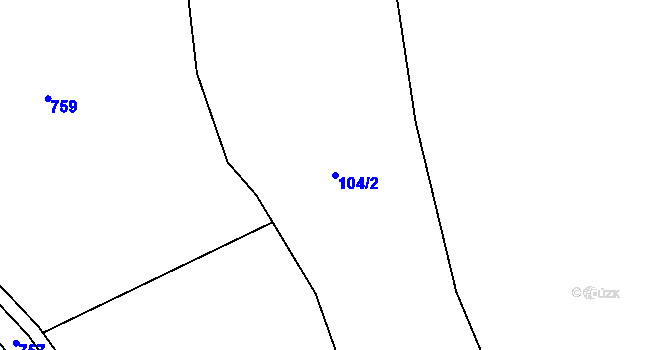 Parcela st. 104/2 v KÚ Starosedlský Hrádek, Katastrální mapa
