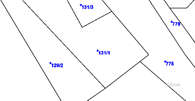 Parcela st. 131/1 v KÚ Starosedlský Hrádek, Katastrální mapa