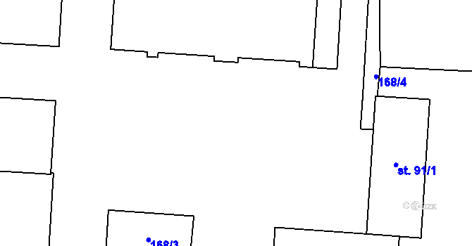 Parcela st. 169/2 v KÚ Starosedlský Hrádek, Katastrální mapa