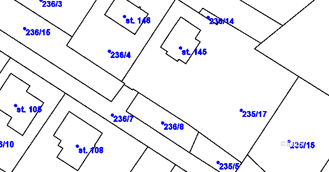 Parcela st. 236/6 v KÚ Starosedlský Hrádek, Katastrální mapa