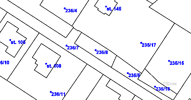 Parcela st. 236/8 v KÚ Starosedlský Hrádek, Katastrální mapa