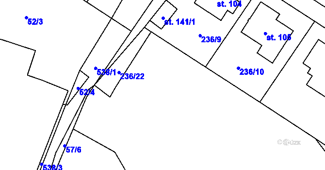 Parcela st. 236/12 v KÚ Starosedlský Hrádek, Katastrální mapa