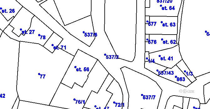 Parcela st. 537/2 v KÚ Starosedlský Hrádek, Katastrální mapa