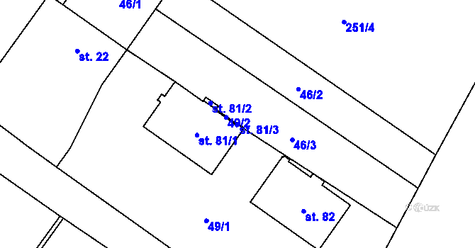 Parcela st. 81/3 v KÚ Starosedlský Hrádek, Katastrální mapa