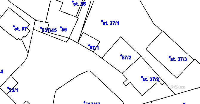 Parcela st. 537/32 v KÚ Starosedlský Hrádek, Katastrální mapa