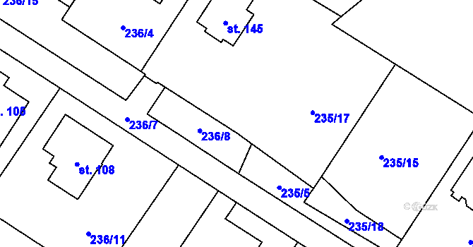 Parcela st. 236/21 v KÚ Starosedlský Hrádek, Katastrální mapa
