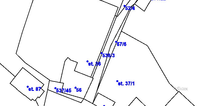 Parcela st. 538/3 v KÚ Starosedlský Hrádek, Katastrální mapa