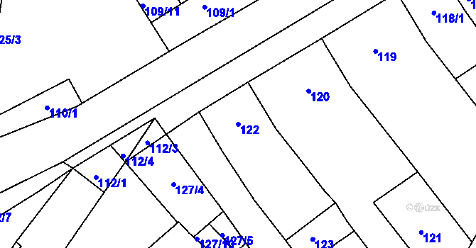 Parcela st. 122 v KÚ Starovice, Katastrální mapa