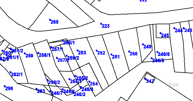 Parcela st. 252 v KÚ Starovice, Katastrální mapa