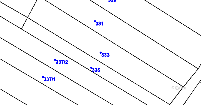 Parcela st. 333 v KÚ Starovice, Katastrální mapa