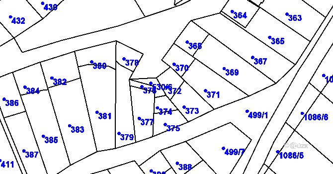 Parcela st. 372 v KÚ Starovice, Katastrální mapa