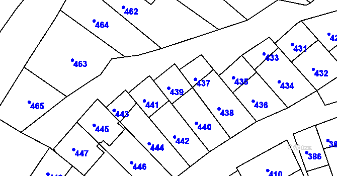 Parcela st. 439 v KÚ Starovice, Katastrální mapa
