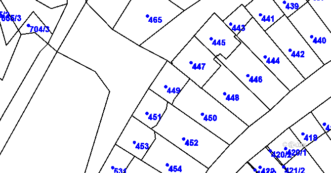Parcela st. 449 v KÚ Starovice, Katastrální mapa