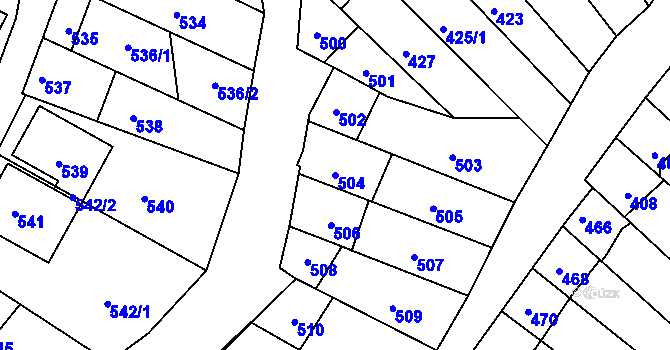 Parcela st. 504 v KÚ Starovice, Katastrální mapa