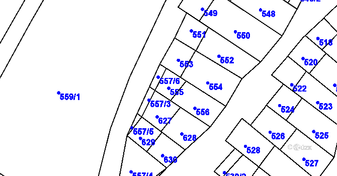 Parcela st. 555 v KÚ Starovice, Katastrální mapa