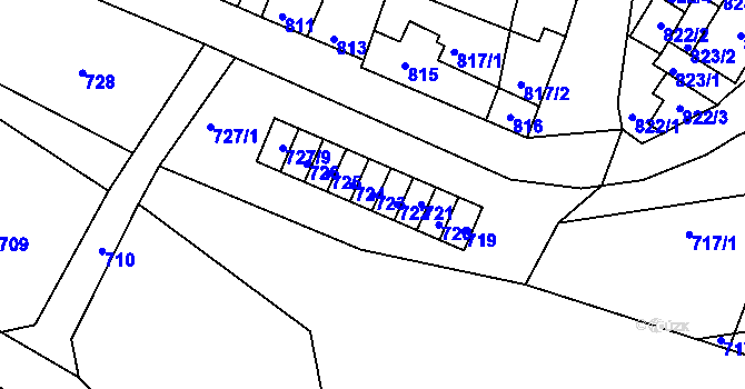 Parcela st. 723 v KÚ Starovice, Katastrální mapa