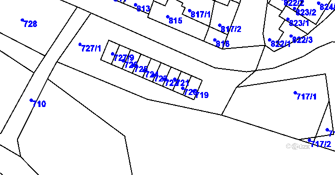 Parcela st. 727/6 v KÚ Starovice, Katastrální mapa