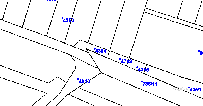 Parcela st. 788/3 v KÚ Starovice, Katastrální mapa