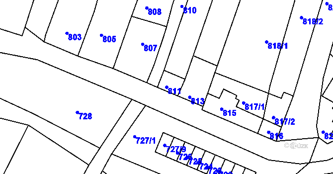 Parcela st. 811 v KÚ Starovice, Katastrální mapa