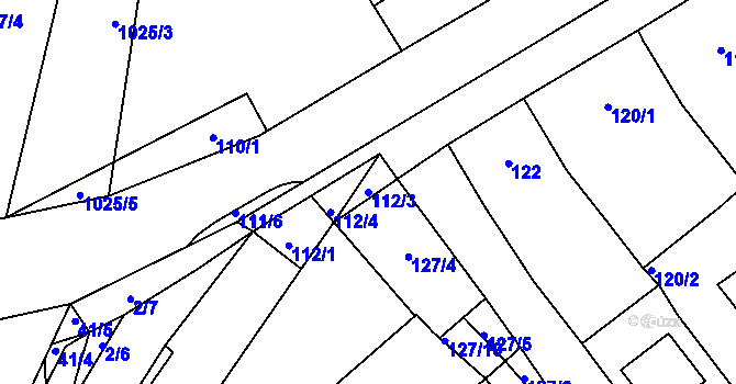 Parcela st. 112/3 v KÚ Starovice, Katastrální mapa
