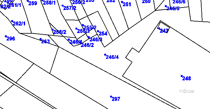 Parcela st. 246/4 v KÚ Starovice, Katastrální mapa
