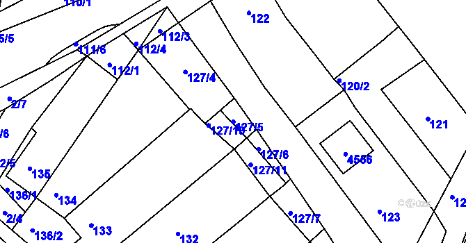 Parcela st. 127/5 v KÚ Starovice, Katastrální mapa