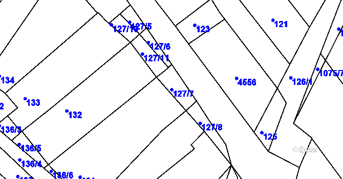 Parcela st. 127/7 v KÚ Starovice, Katastrální mapa