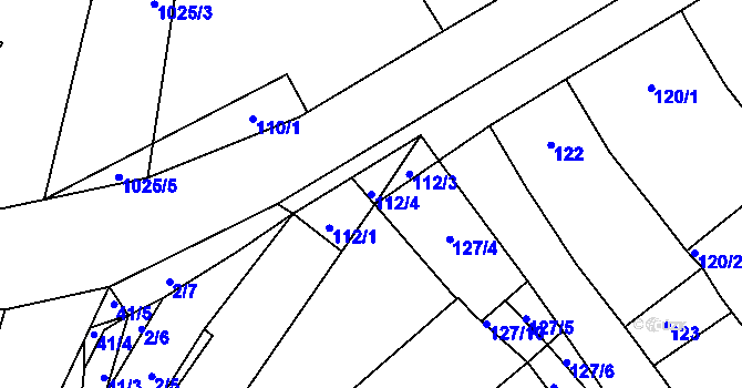 Parcela st. 112/4 v KÚ Starovice, Katastrální mapa