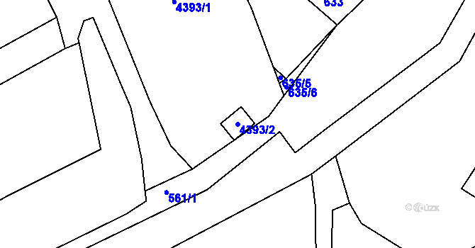 Parcela st. 4393/2 v KÚ Starovice, Katastrální mapa