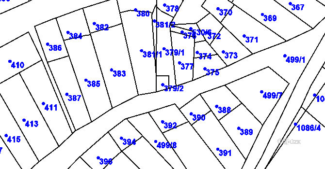 Parcela st. 379/2 v KÚ Starovice, Katastrální mapa