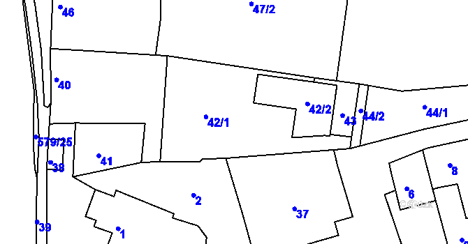 Parcela st. 42 v KÚ Starovičky, Katastrální mapa