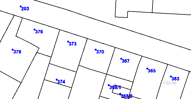 Parcela st. 370 v KÚ Starovičky, Katastrální mapa