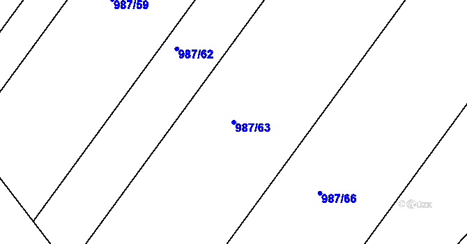 Parcela st. 987/63 v KÚ Starovičky, Katastrální mapa