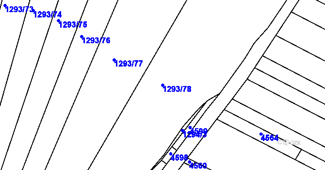 Parcela st. 1293/78 v KÚ Starovičky, Katastrální mapa